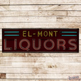 El-Mont Liquors 8' Single Sided Porcelain Factory Neon Sign