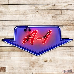 Outstanding Ford A-1 Used Cars Double Sided Porcelain Factory Neon Sign