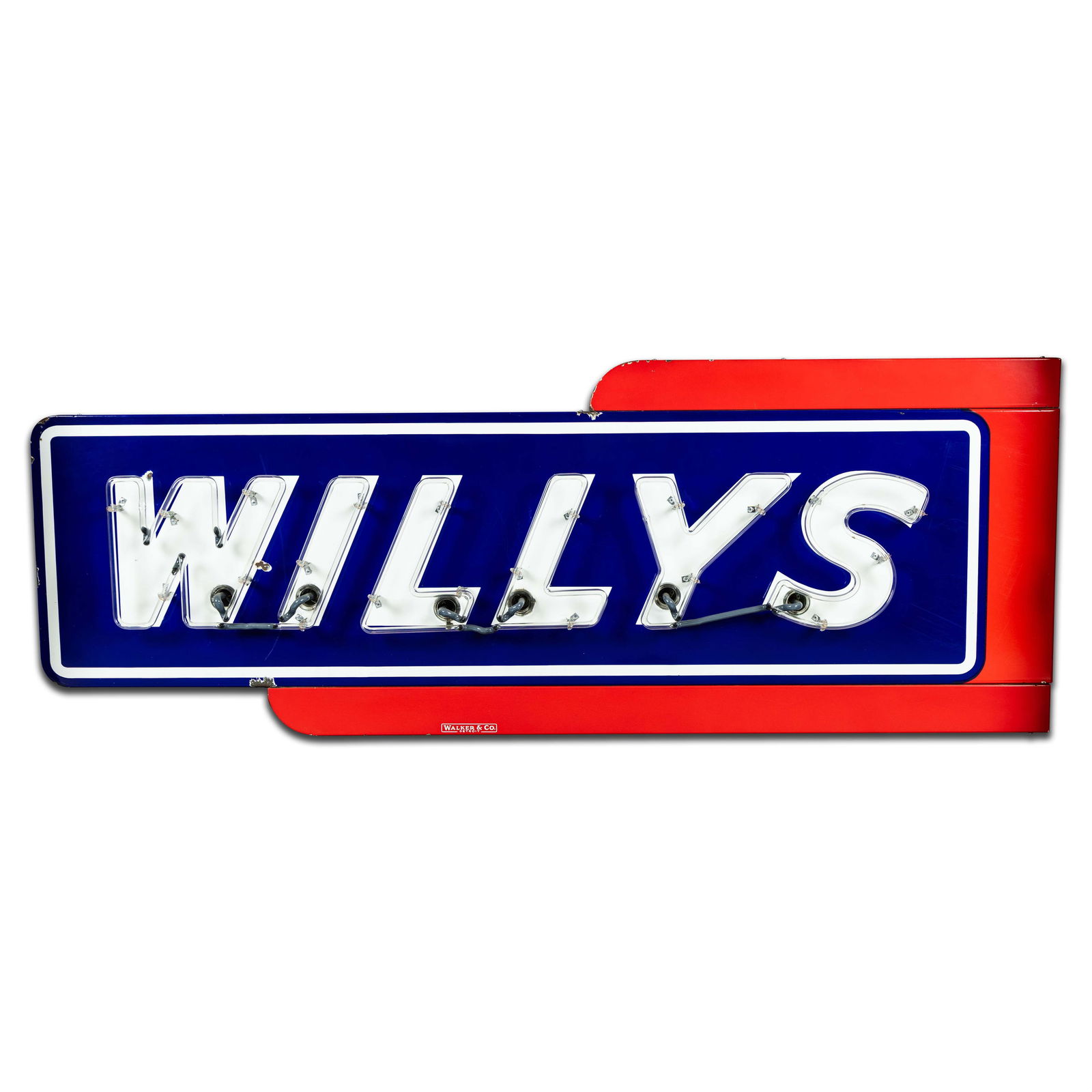 Willys Automobiles 6' Single Sided Porcelain Factory Neon Sign - 3