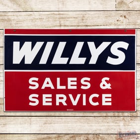 Fantastic Willys Sales & Service 48" Double Sided Porcelain Sign