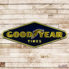 Goodyear Tires 10' Single Sided Porcelain Neon Sign w/ Wingfoot