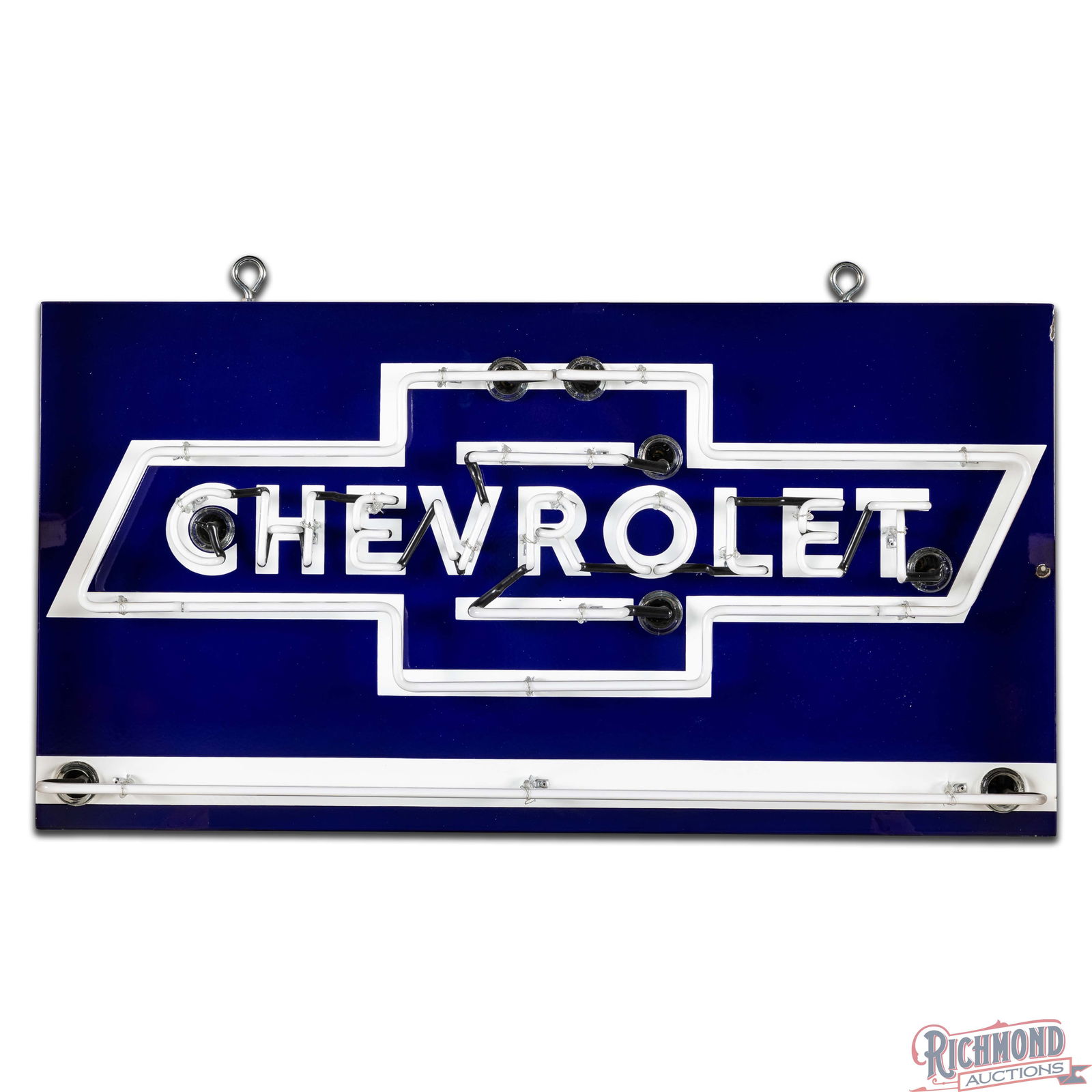 Chevrolet 4' Single Sided Porcelain Factory Neon Sign w/ Bowtie - 3