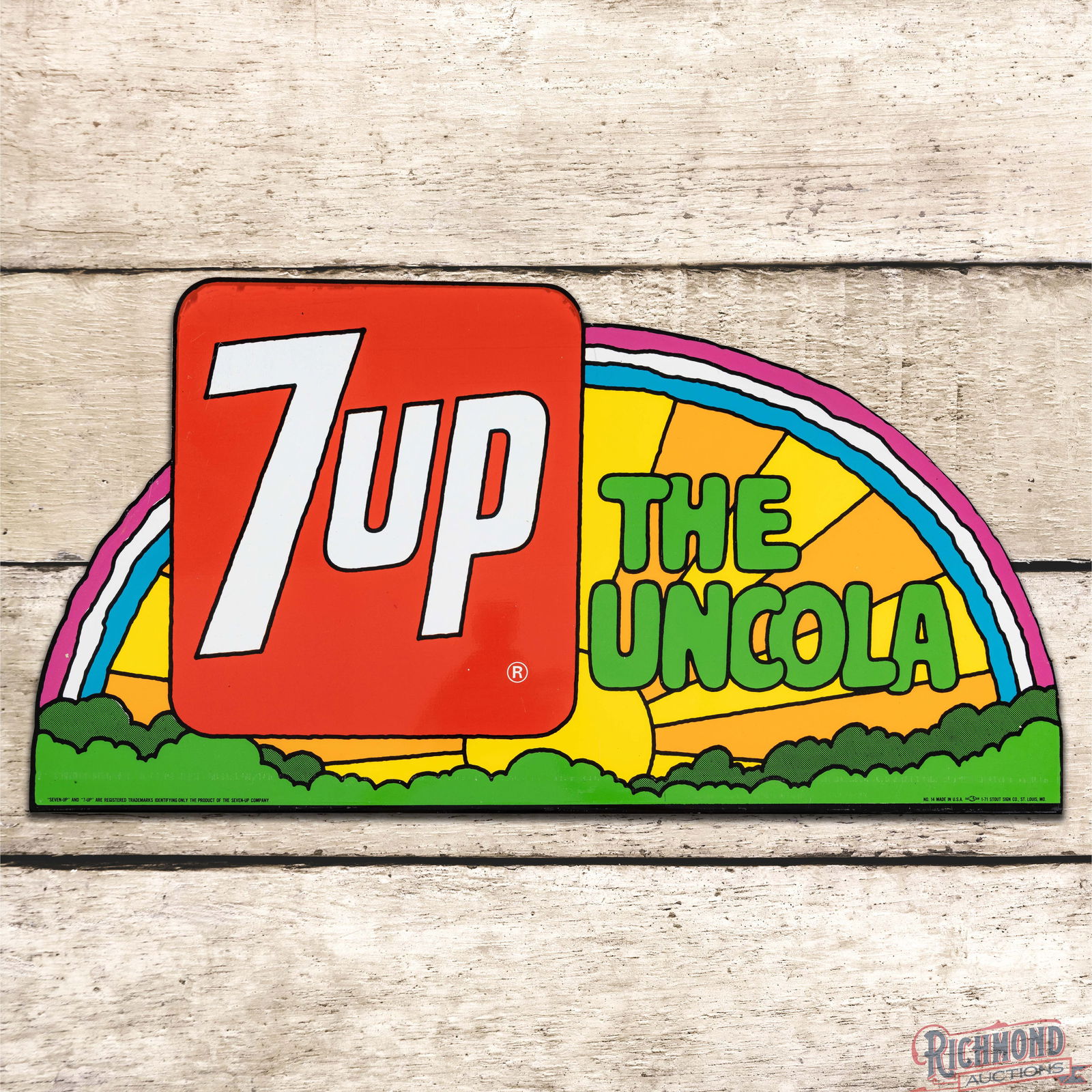 Peter Max Designed 7up Metal Advertising Sign