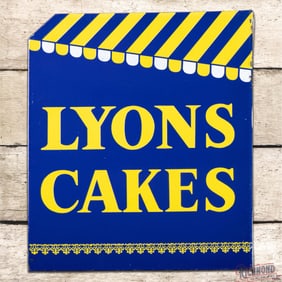 Striking Lyons Cakes Double Sided Porcelain Flange Sign