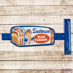 Sunbeam Blue Ribbon Single Sided Tin Door Push Sign w/ Little Miss Sunbeam