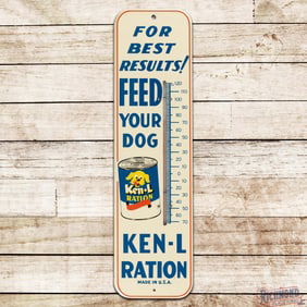 For Best Results! Feed Your Dog Ken-L Ration Single Sided Tin Thermometer