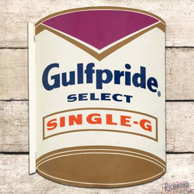 Gulfpride Select New! Cold-Proof Heat-Proof Motor Oil Double Sided Tin Flange Sign
