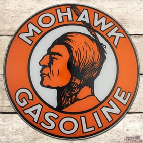 Mohawk Gasoline "Orange" 15" Single Gas Globe Lens w/ Native American Graphic