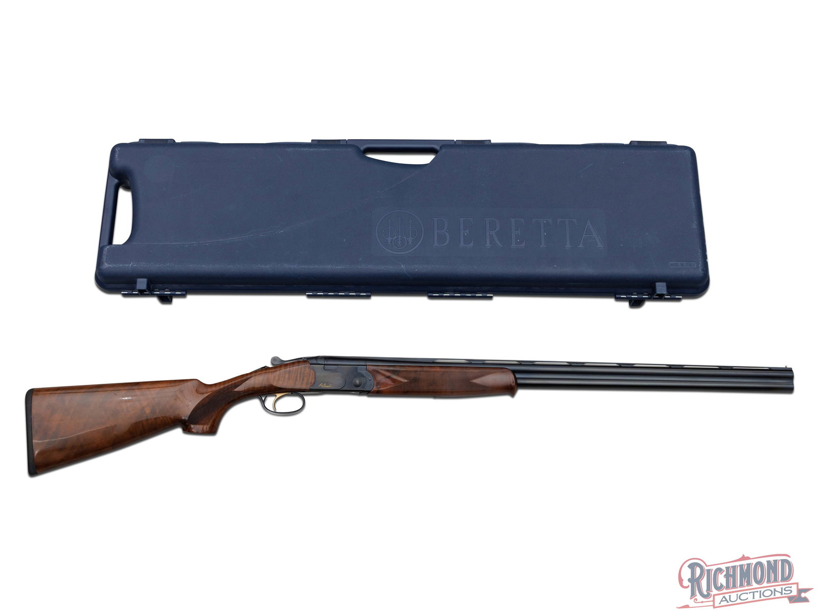 Cased Beretta Model 686 Onyx 28 Gauge Over/Under Shotgun: Manufactured in Italy by P.Beretta. Features 28" blued ventilated rib barrels with brass bead front sight. Barrels are stamped "EXCELSIOR - HIGH STRENGTH ALLOY STEEL". Chambered for 2-3/4" shells with