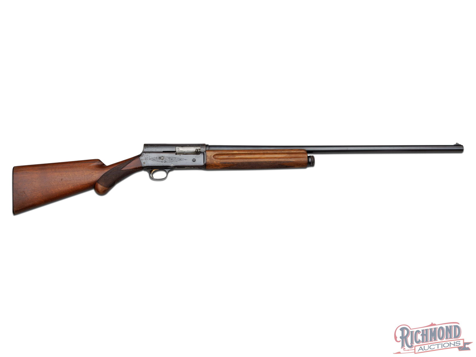 1953 Belgium Browning A-5 Sweet Sixteen 16 GA Semi-Auto Shotgun: Manufactured by FN in Belgium for Browning in 1953. This early shotgun features a 27" blued Special Steel round barrel with nickel bead front sight. Chambered for 2-3/4" shells with a Modified choke.