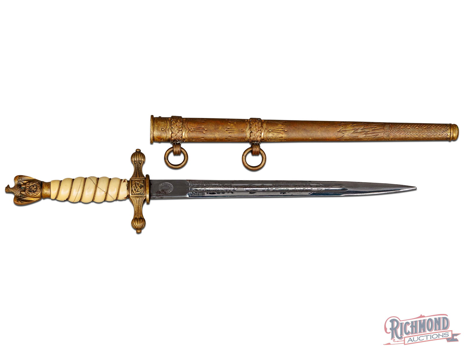German Kriegsmarine Dagger With Scabbard Made By E.U.F. Horster (1 of 4)