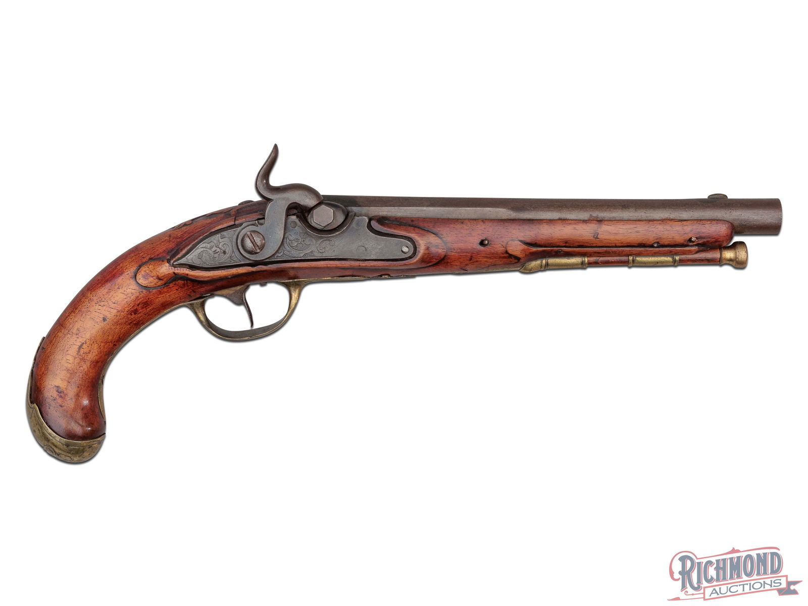 Kentucky Percussion 52 Caliber Pistol Attributed to Kuntz Family Of Gunsmiths of Pennsylvania (1 of 10)
