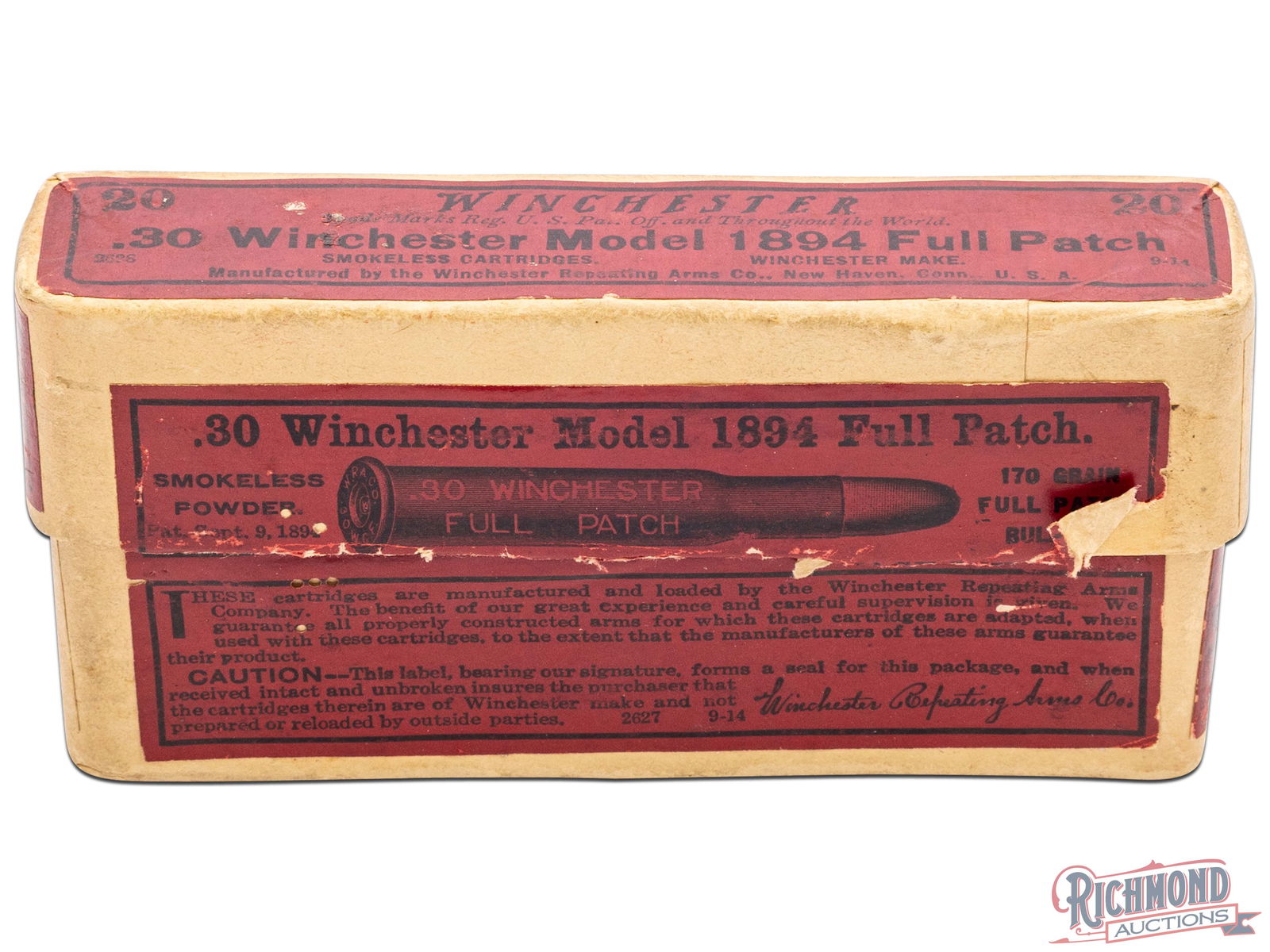 Partial Box of Winchester Model 1894 Full Patch Centerfire Cartridges (1 of 7)