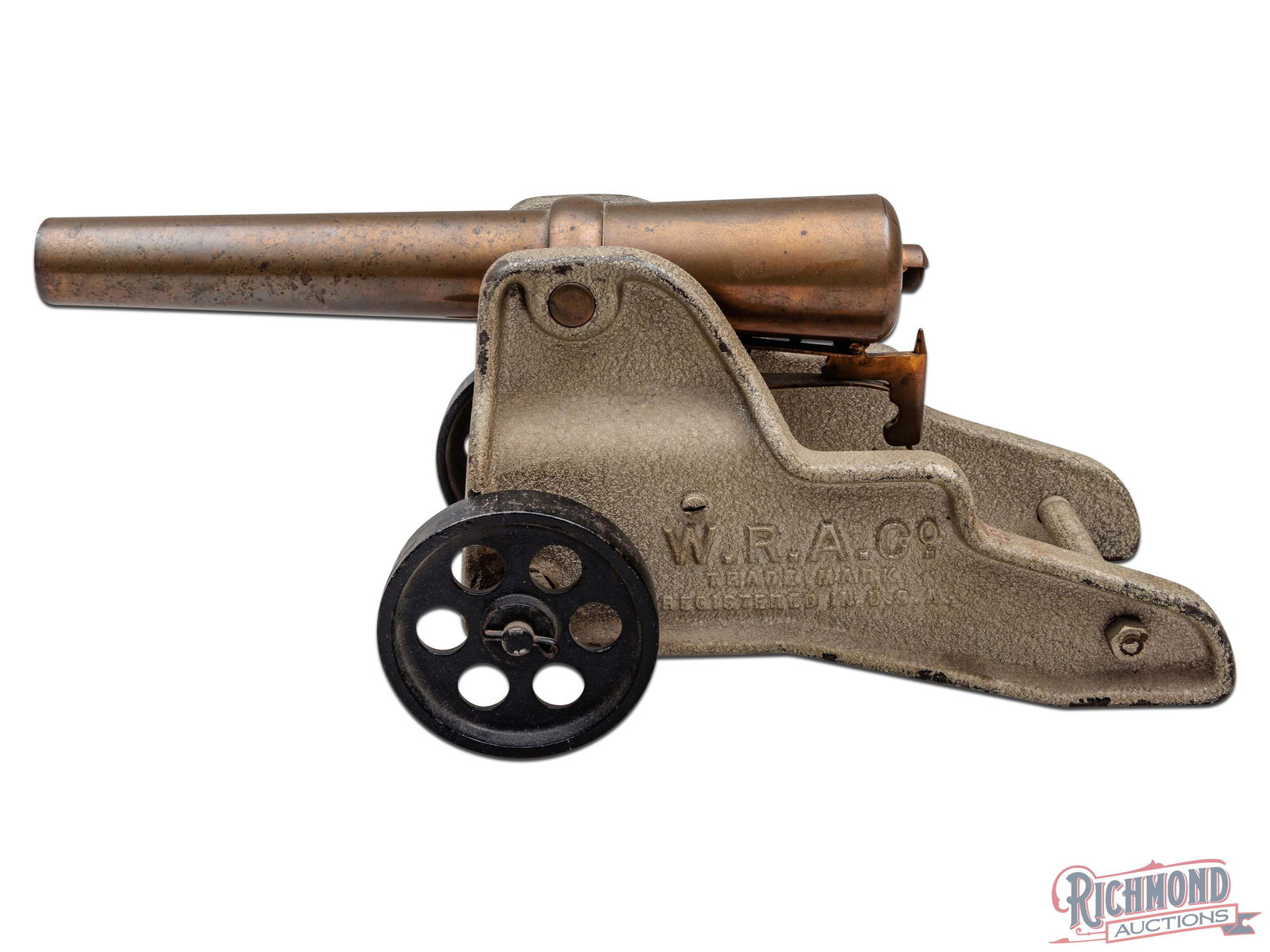 First Model Winchester Model 9801 Signal Cannon 10 Gauge with Factory Wooden Crate: Manufactured by Winchester Repeating Arms Company between 1903 and 1907. Features a 12" tapered smooth bore Winchester Rolled Steel barrel in 10 Gauge, with 1" muzzle. Top of the barrel is stamped "MA