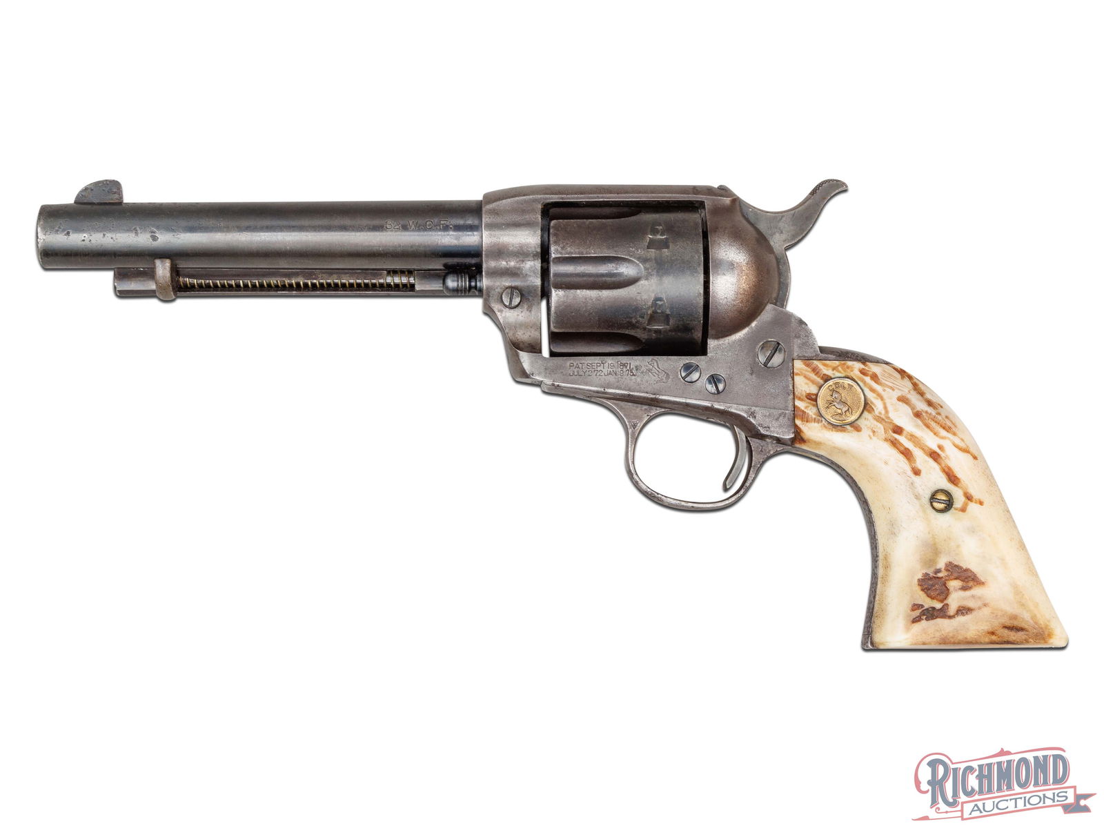1913 Colt Single Action Army 1st Generation .32 WCF SAA Revolver With Stag Grips (1 of 4)