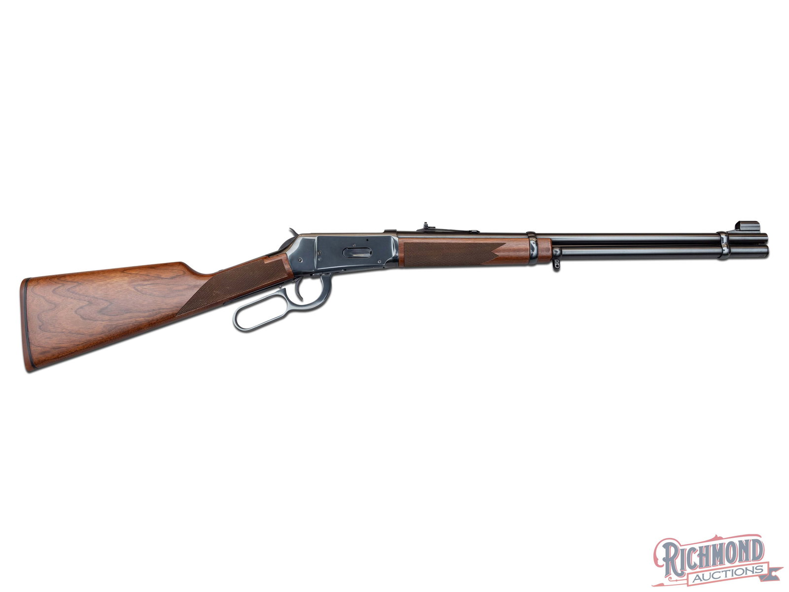 Great Condition Winchester Model 94 XTR Big Bore .375 Win Lever Action Rifle: Manufactured by Winchester in the USA circa late 1970's. This Big Bore rifle features a 20" round blued Winchester Proof Steel barrel with rear elevation adjustable notch sight and ramped hooded blade