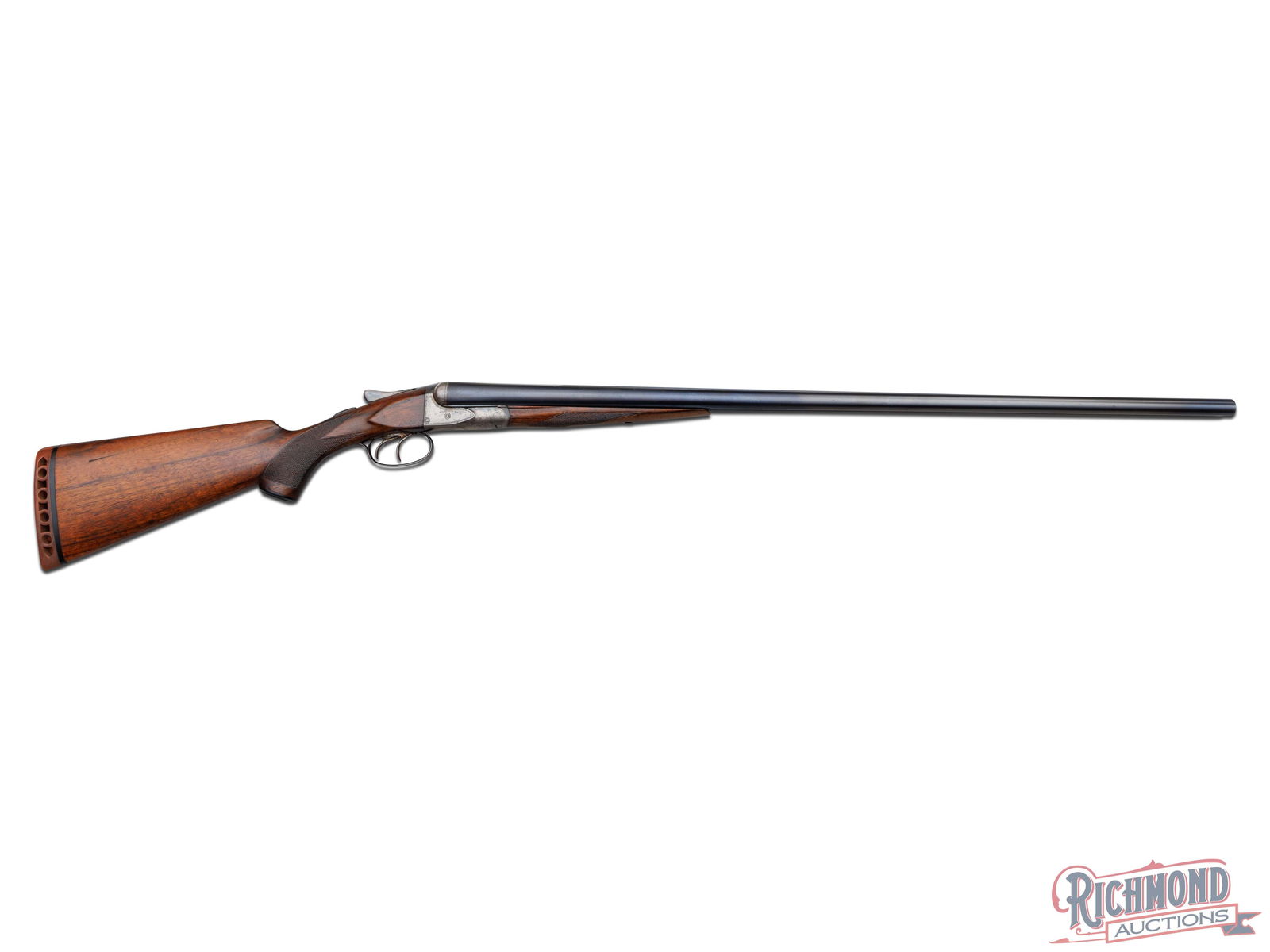 Extremely Rare "Super Fox" HE Grade Side by Side Shotgun with 32" Barrels in 20 Gauge: Made by the A.H. Fox Gun Company of Philadelphia, Pennsylvania in 1923. Rough estimates say there were about 300 HE Grades made with approximately 60 in 20 Gauge and an unknown amount with rare 32" ba