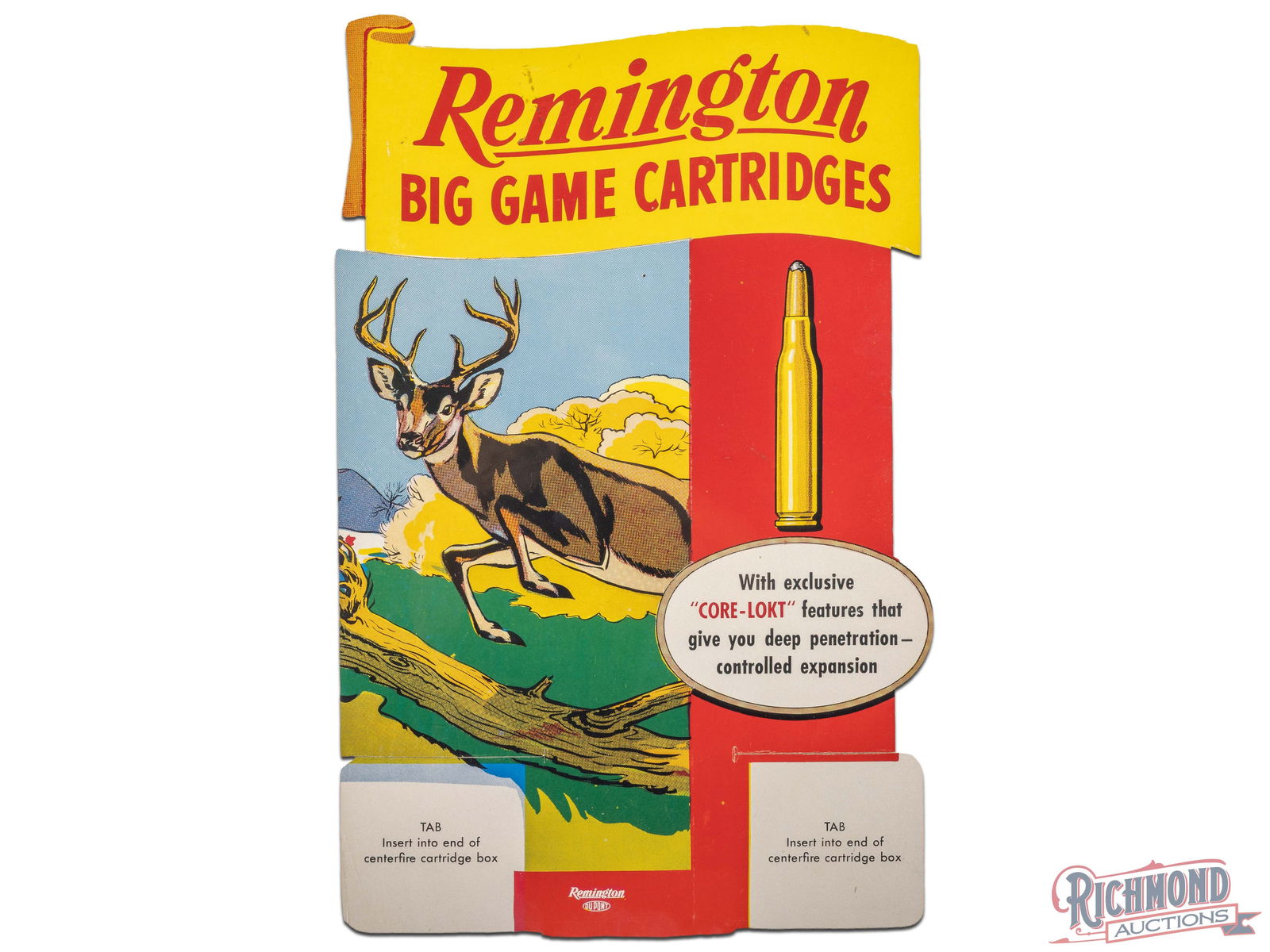 Remington Big Game Cartridges Cardboard Advertising Display Sign w/ Deer (1 of 1)
