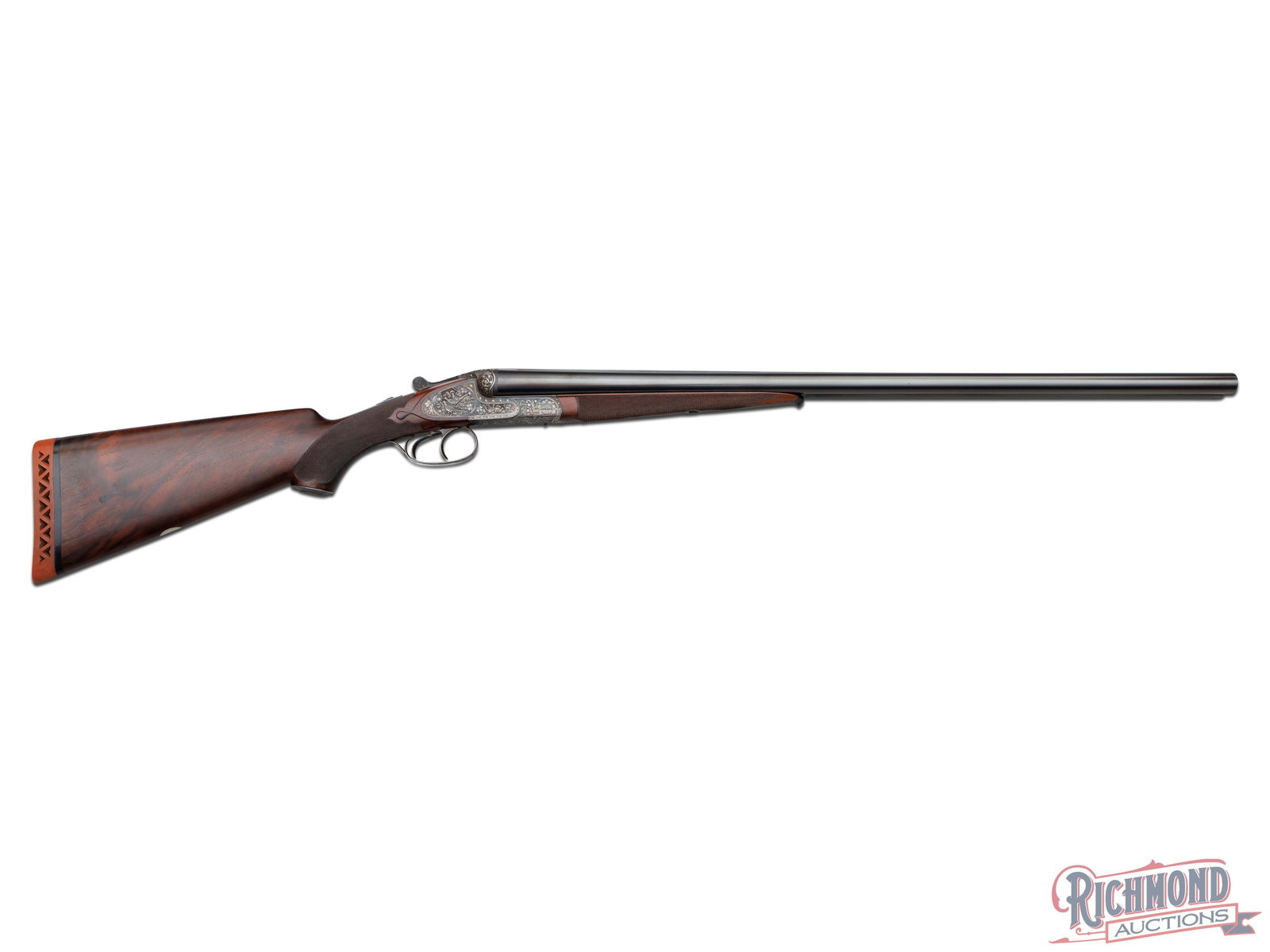 Pre-War Collector Quality F. W. Heym Grade 4A Sidelock Side By Side Shotgun In 12 Gauge: Made by Fredrich Wilhelm Heym of Suhl, Germany in 1933. Most likely this gun was made for the American Market as all markings are in English. Blued 28" Krupp Fluid Steel barrels with "FR.Wilh. Heym" m