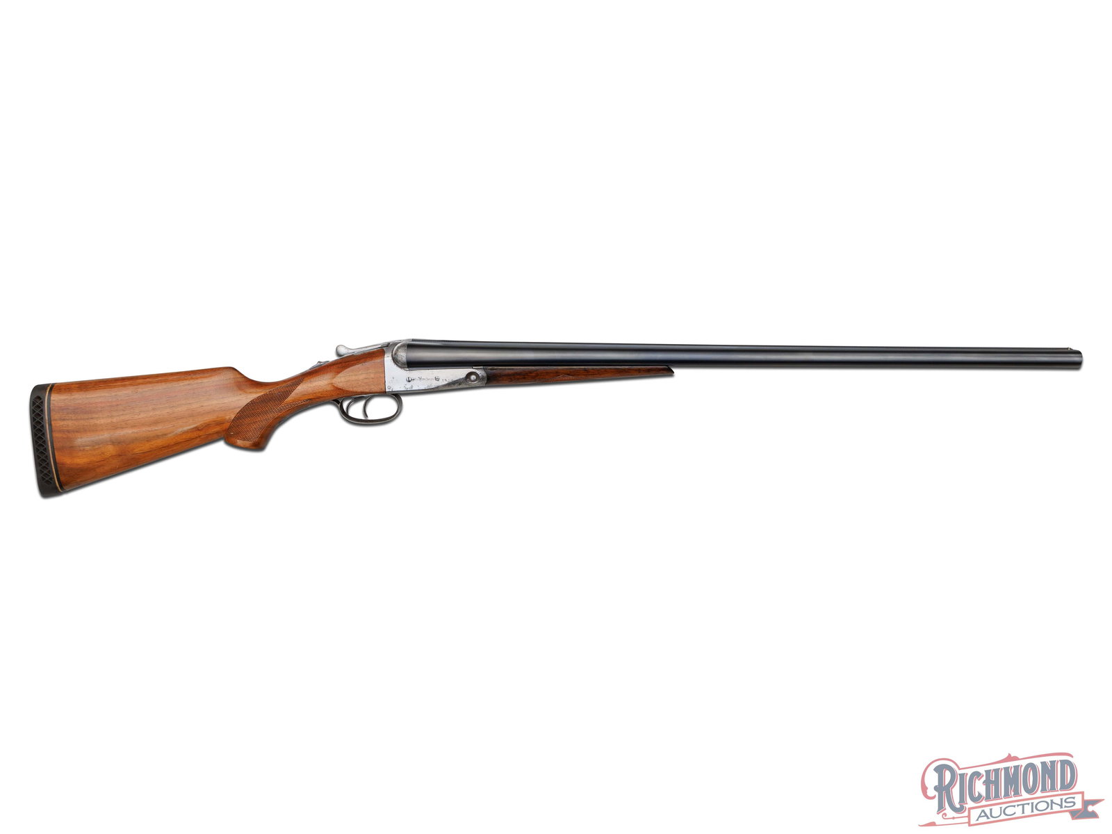 Restored Parker Trojan Grade Side by Side Shotgun in 16 Gauge: Made by the Parker Brothers Gun Company of Meriden, Connecticut in 1912. Blued 28" Trojan steel barrels with standard Parker Proof Markings and Barrel Address in 16 Gauge with rib extension. Barrels h
