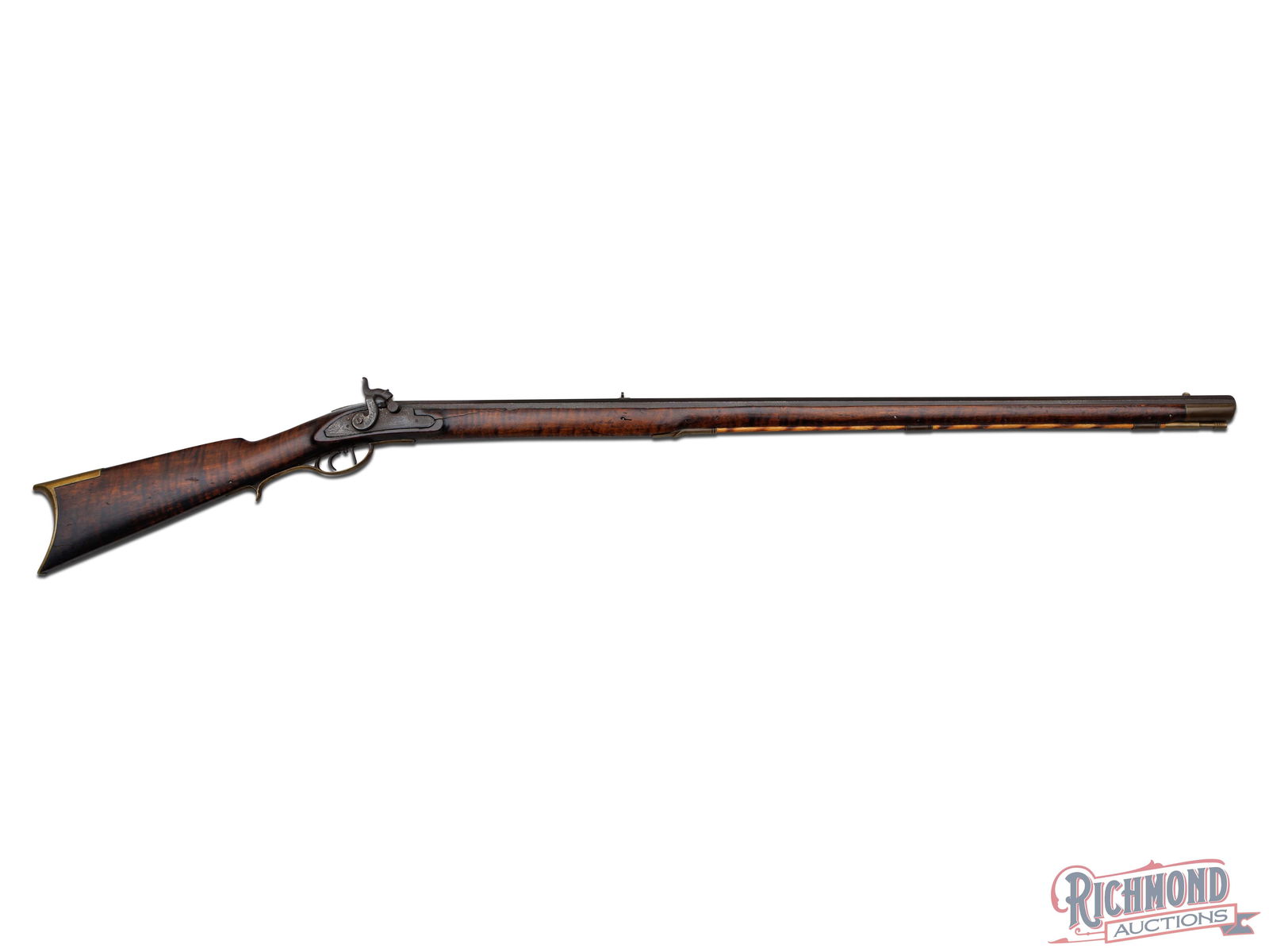 Kentucky Percussion Fullstock 40 Caliber Rifle Signed by William Sheets of Union, Ohio (1 of 9)