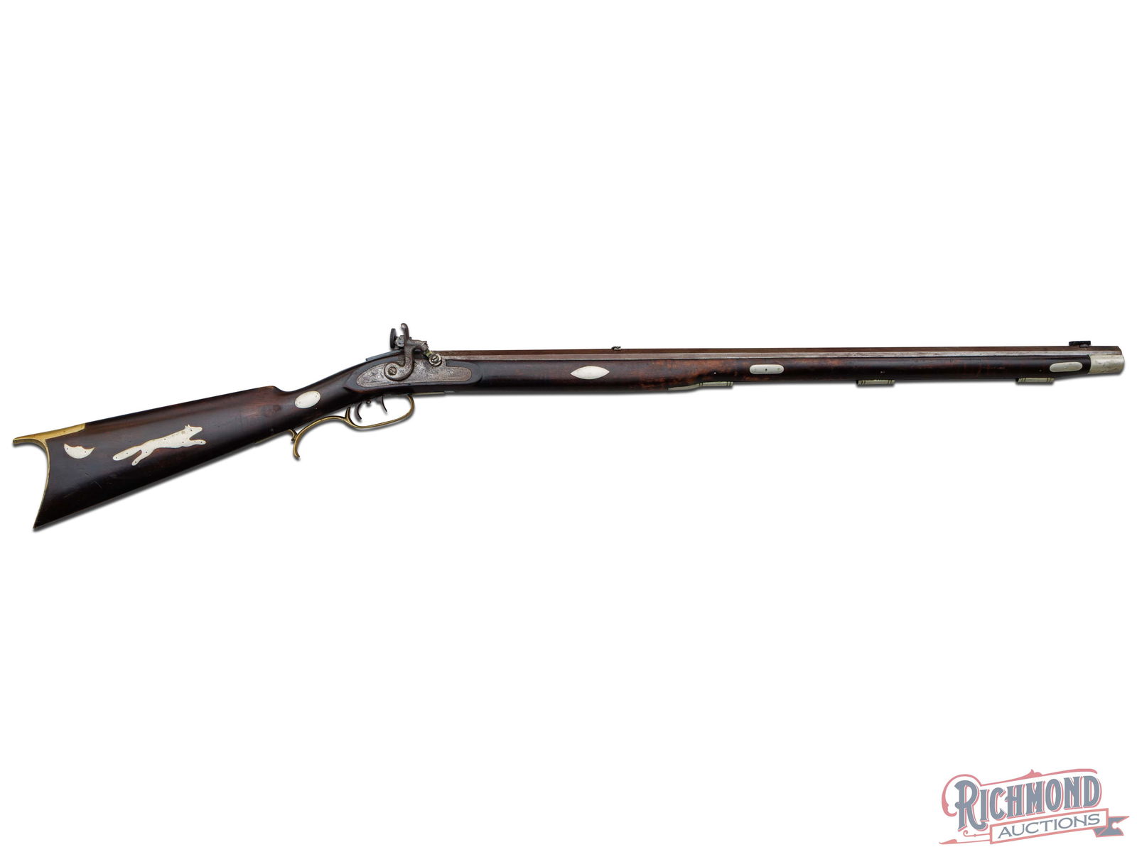 Kentucky Percussion Fullstock 36 Caliber Rifle Stamped H.M. Gilmore of Edgertown, Ohio (1 of 10)
