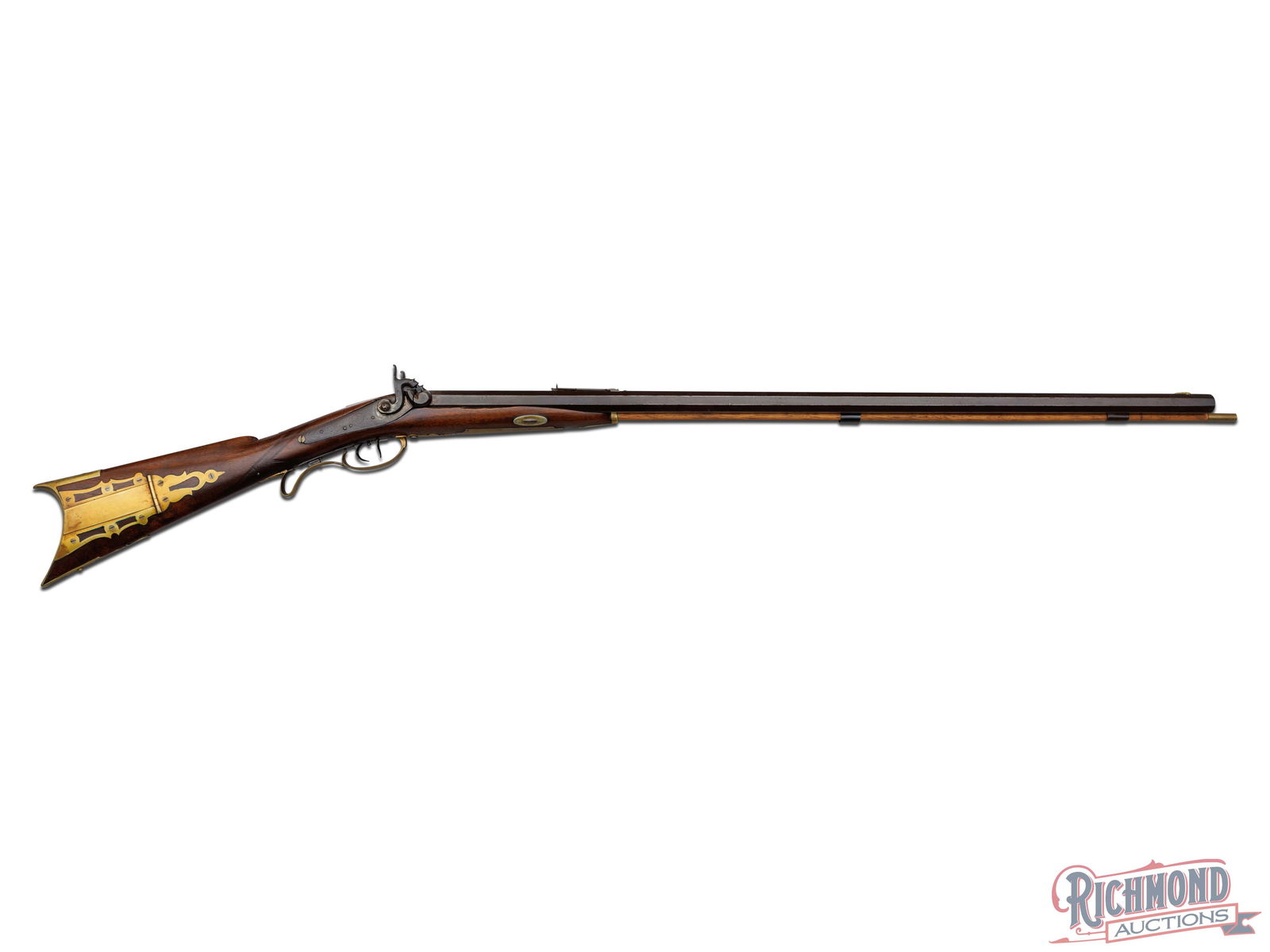 New York Percussion Half Stock SxS 44 Caliber Double Rifle Stamped J. Bartlett Binghamton, New York (1 of 10)