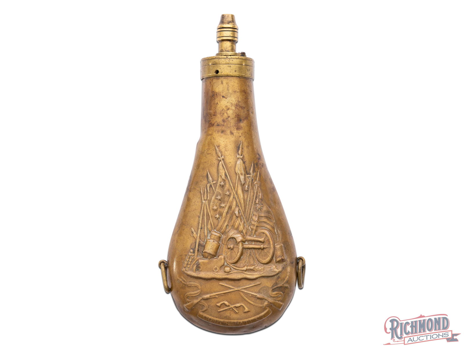 Rare Colt Brass Dragoon Style Powder Flask (1 of 3)