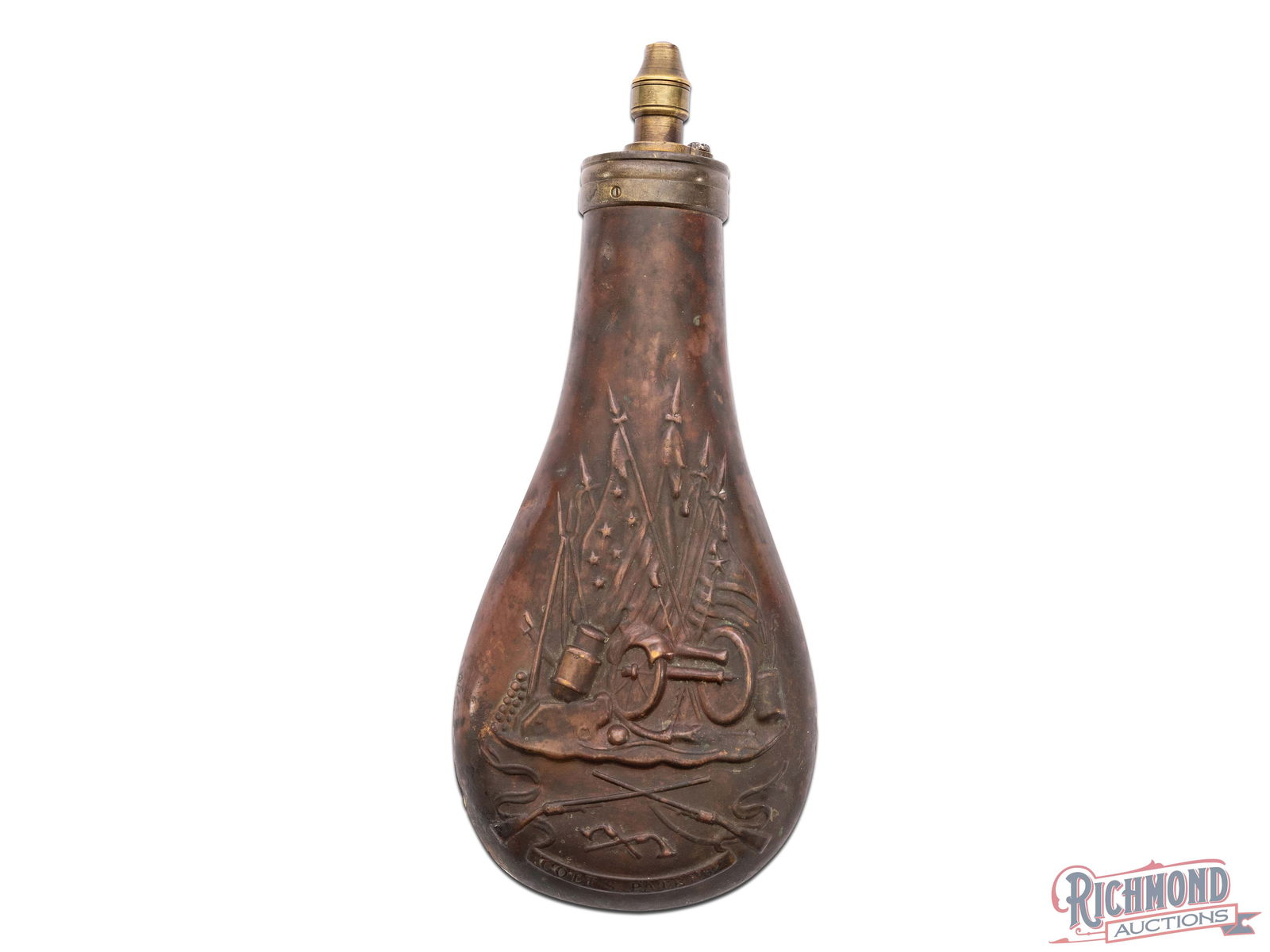 Rare Colt Copper Dragoon Style Powder Flask (1 of 3)