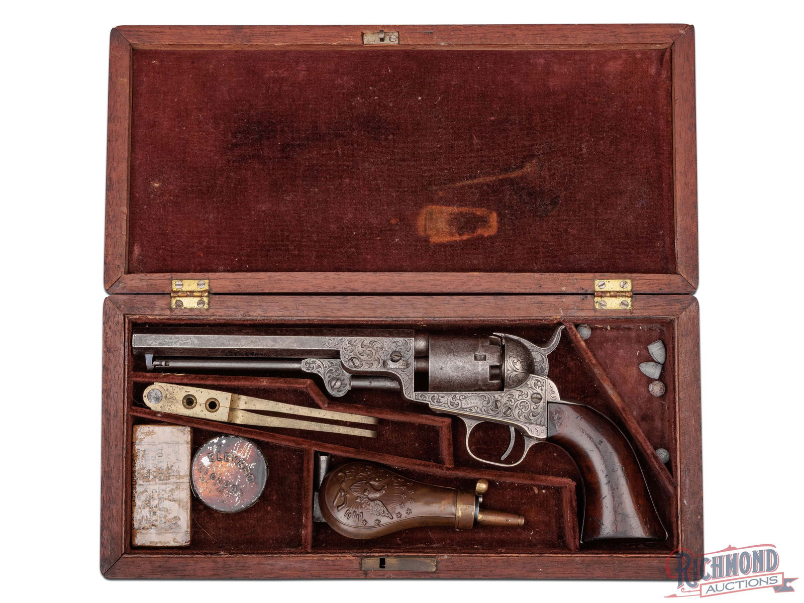 Cased & Engraved 1852 Antique Colt 1849 Pocket Pistol 31 Cal Percussion Revolver (1 of 6)