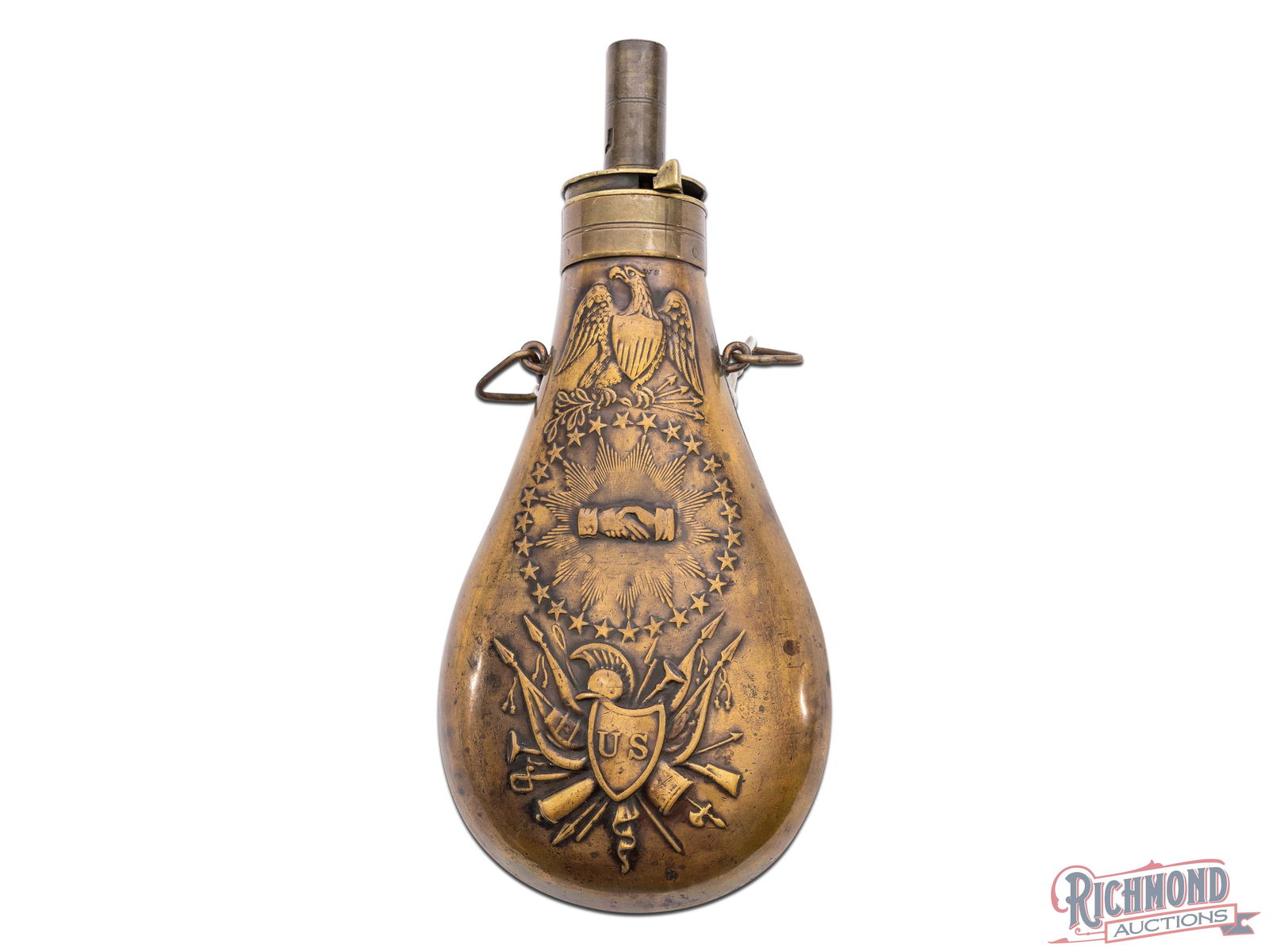 N.P. Ames Peace Flask Powder Flask Dated 1838 (1 of 4)