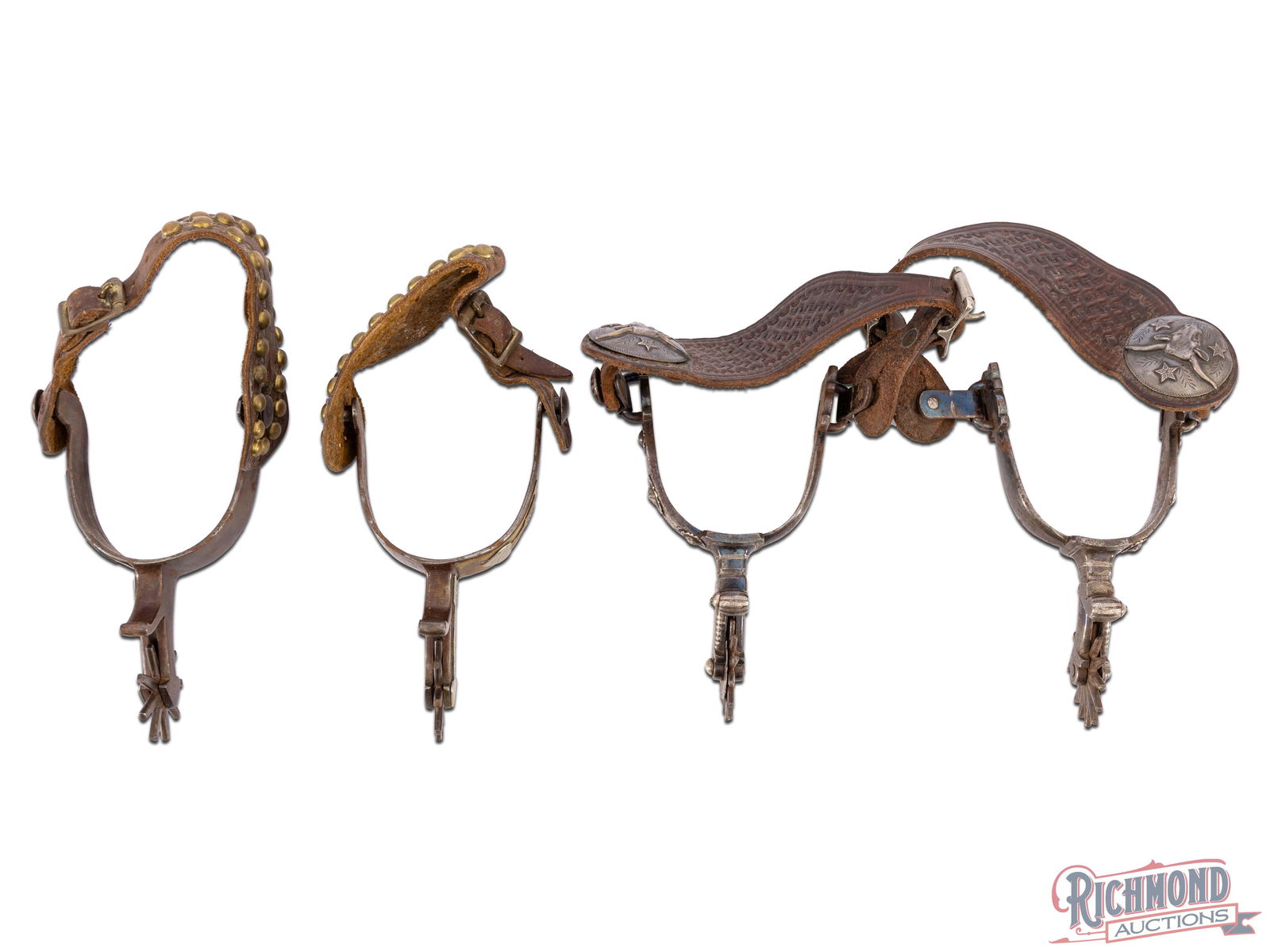 Two Pairs of High Quality Western Spurs With Silver & Brass Embellishments (1 of 10)