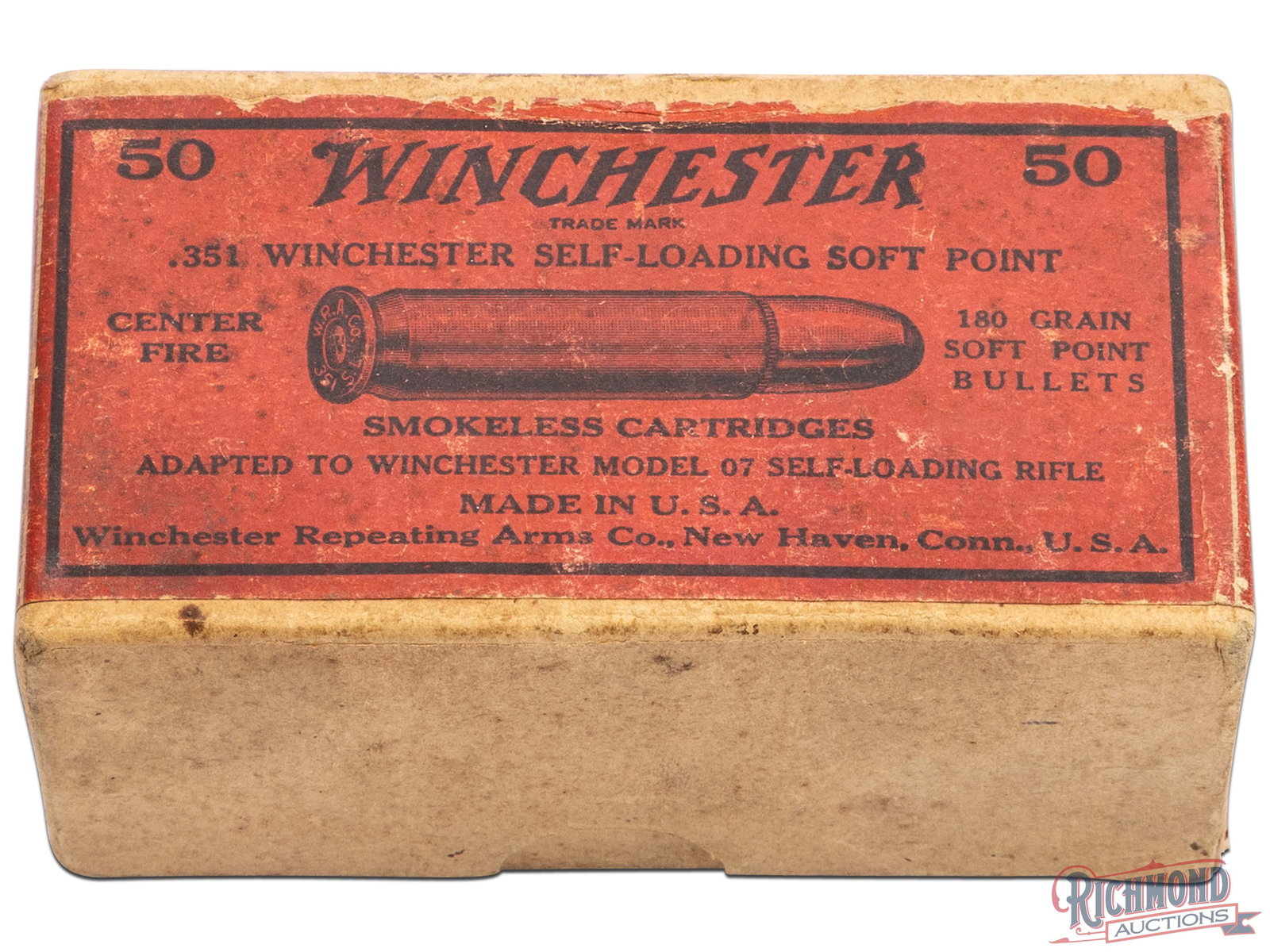Partial Box Of .351 Winchester Self Loading Soft Point Center Fire Smokeless Cartridges (1 of 6)