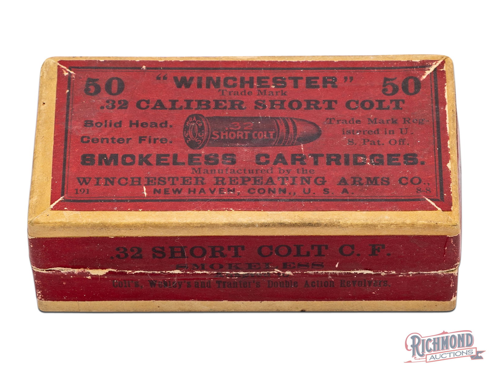 Full Box of Winchester .32 Short Colt Smokeless Center Fire Cartridges (1 of 8)