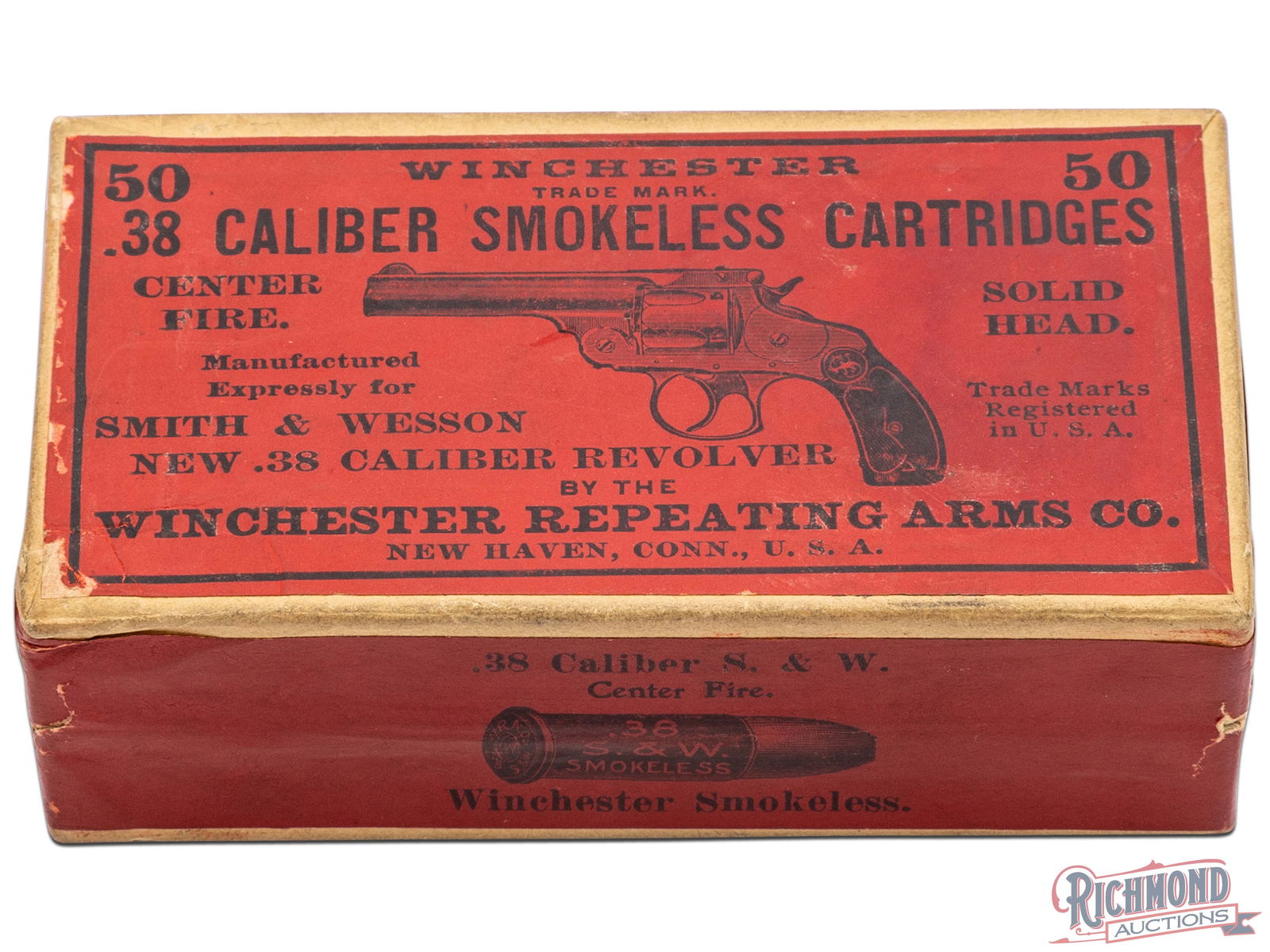 Winchester Collector's Box Of .38 Caliber Smokeless Cartridges for New S&W .38 Revolver (1 of 7)