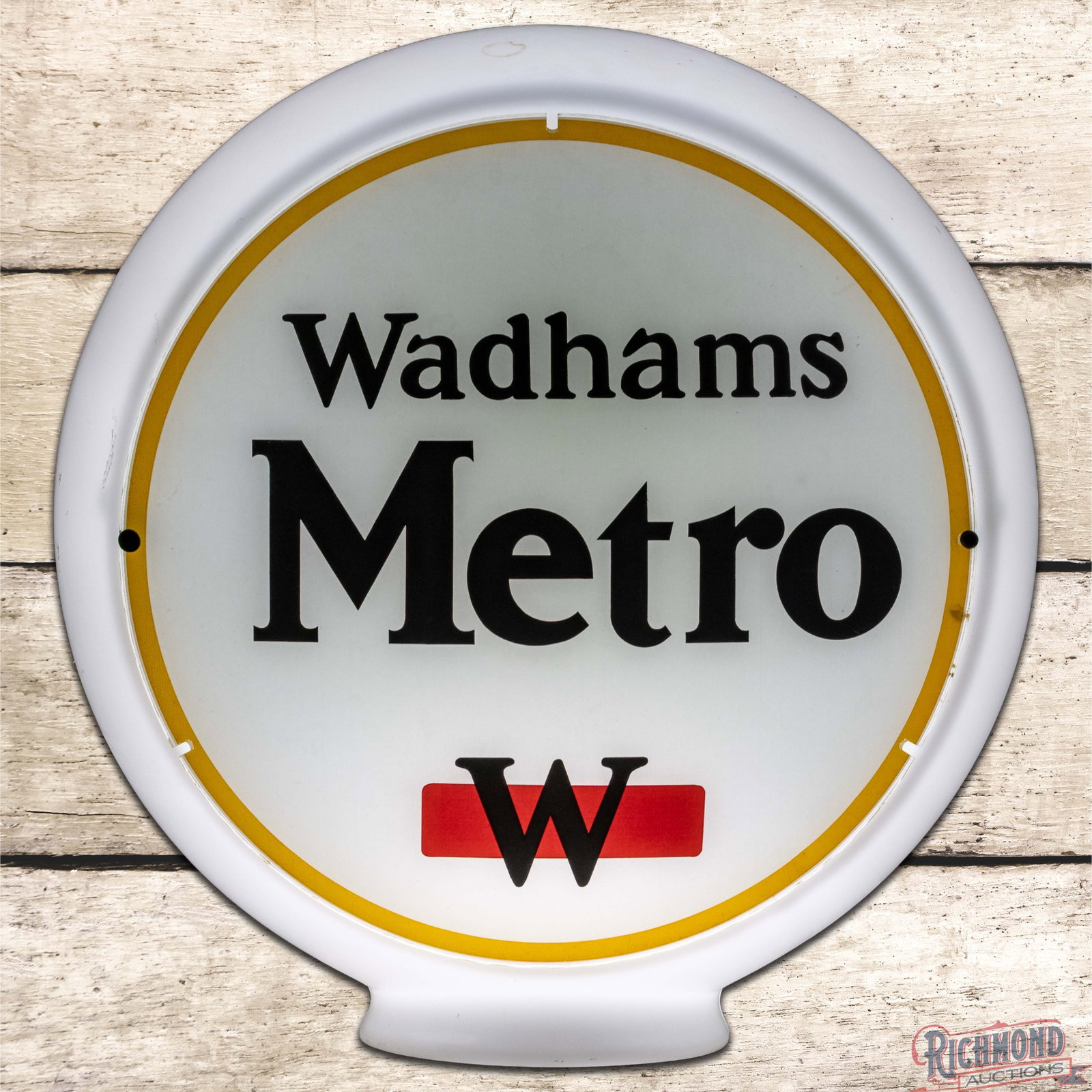 Wadhams Metro 13.5" Complete Wide Milk Glass Body Gas Pump Globe (1 of 6)