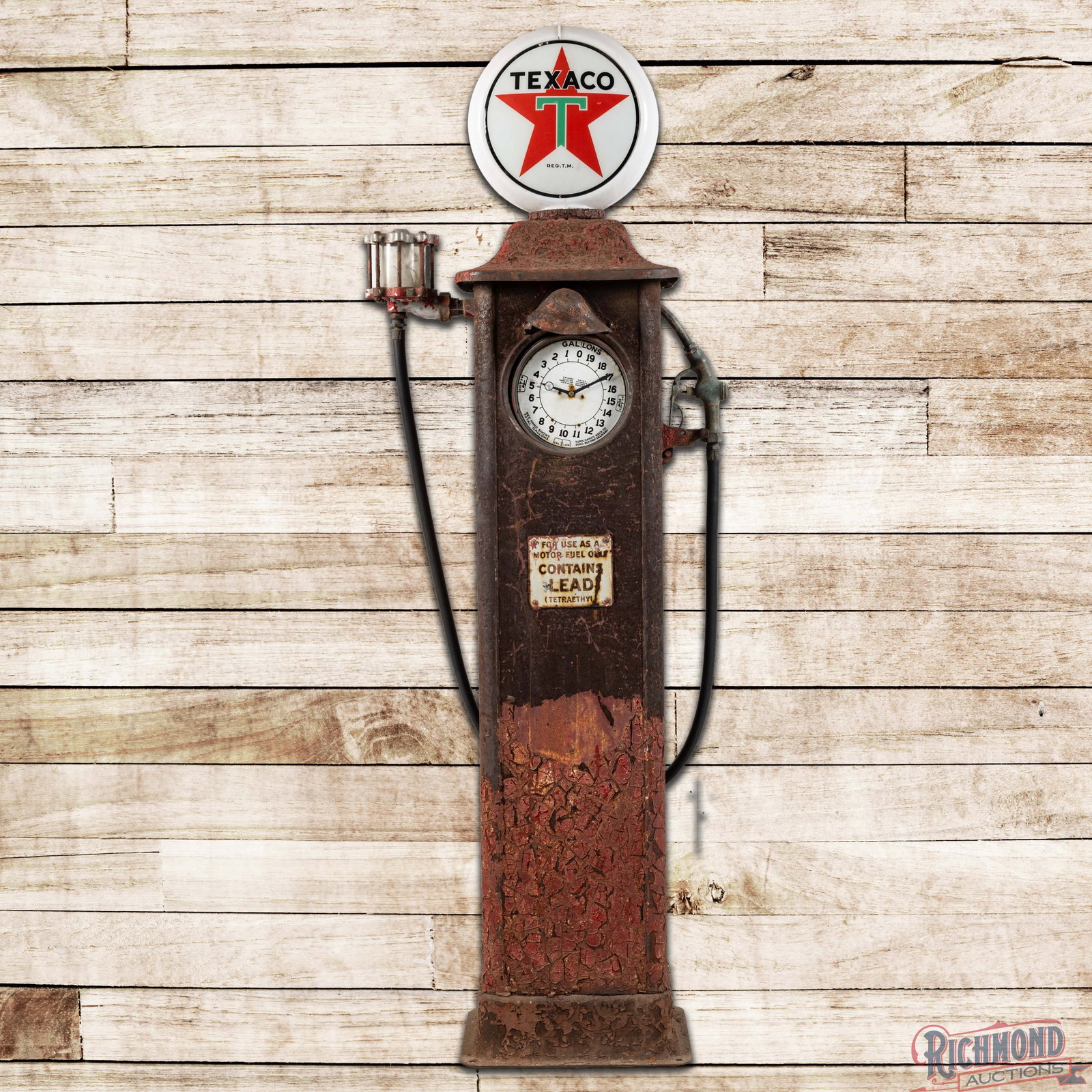 Erie Model # 803 Clock Face Gas Pump Unrestored Texaco (1 of 5)