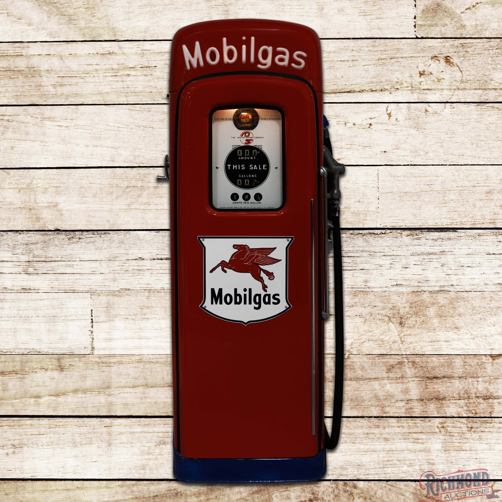 Martin & Schwartz Model #80 Mobilgas Script Top Gas Pump Restored (1 of 6)