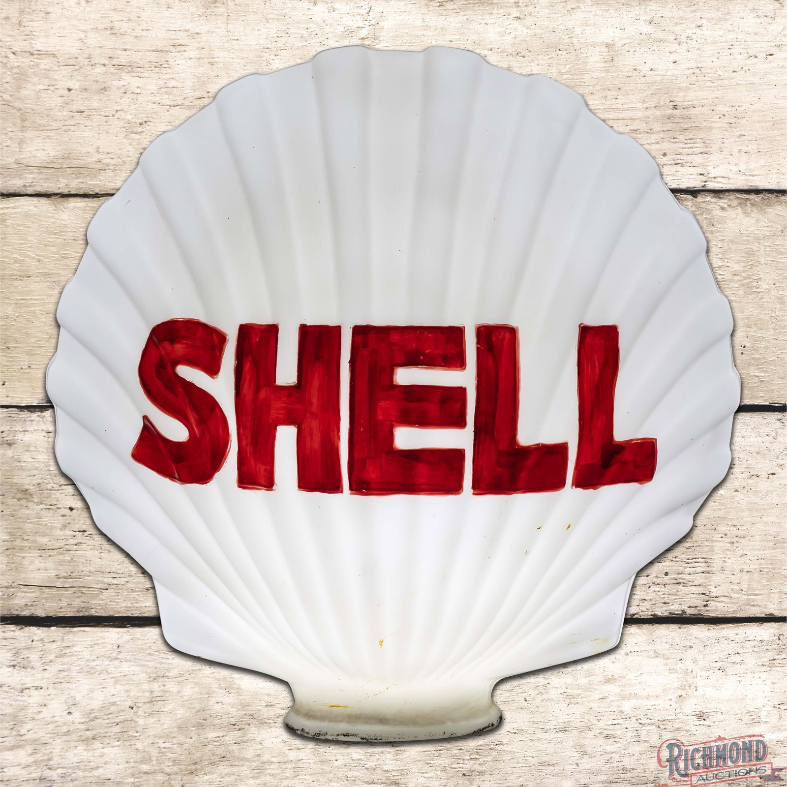 Shell Gasoline OPC Milk Glass Gas Pump Globe (1 of 6)