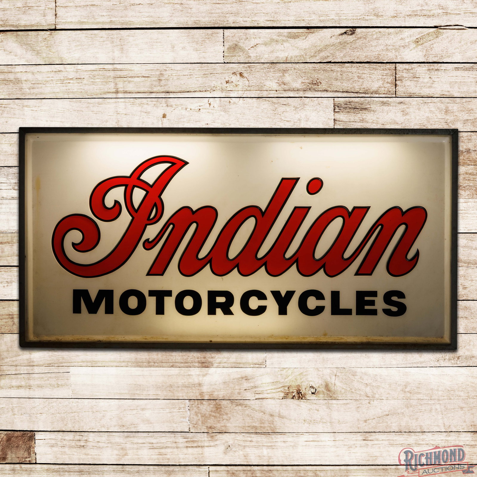 1974 Indian Motorcycles 6' Emb. DS Plastic Lighted Sign (1 of 5)