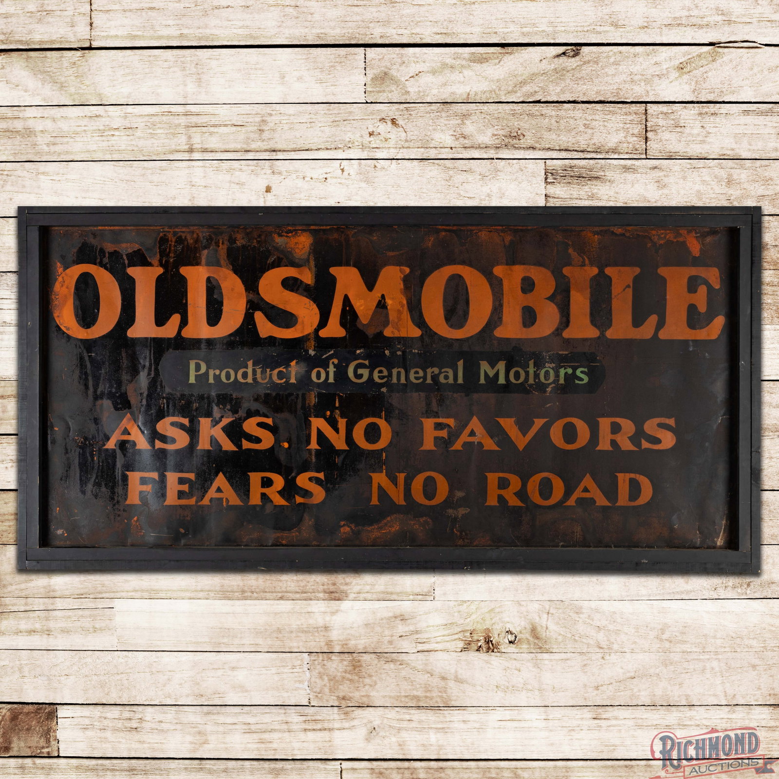Extremely Rare Late 1920's Oldsmobile A Product of General Motors Double Sided Tin Sign Large (1 of 3)
