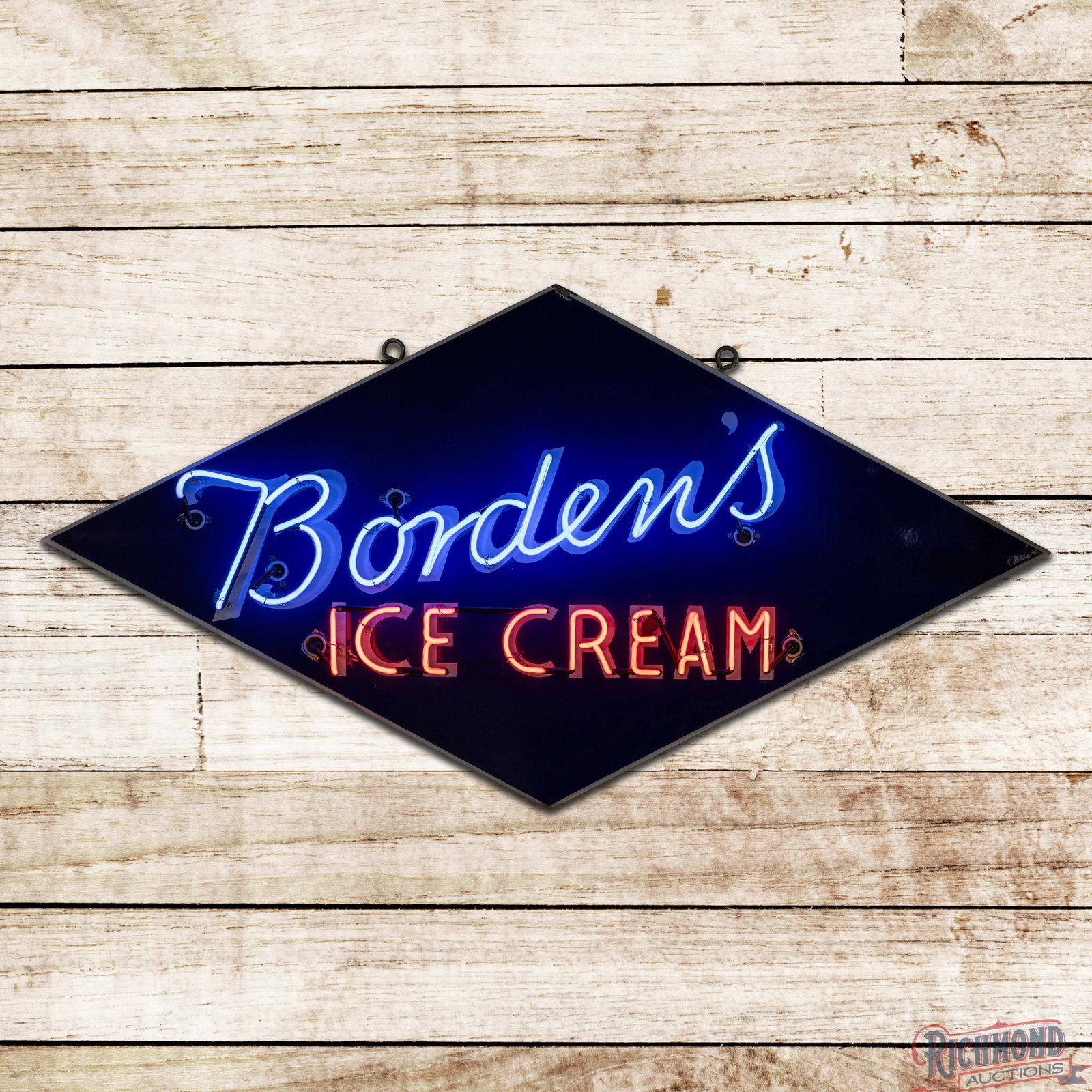Borden's Ice Cream 5.5' Single Sided Porcelain Factory Neon Sign (1 of 4)