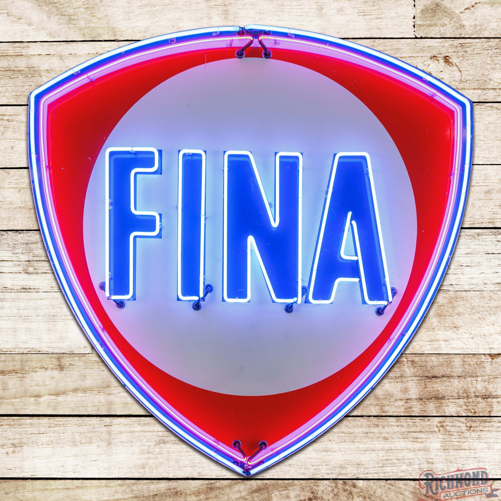 1959 Fina Gasoline 6' Single Sided Porcelain Neon Sign (1 of 6)