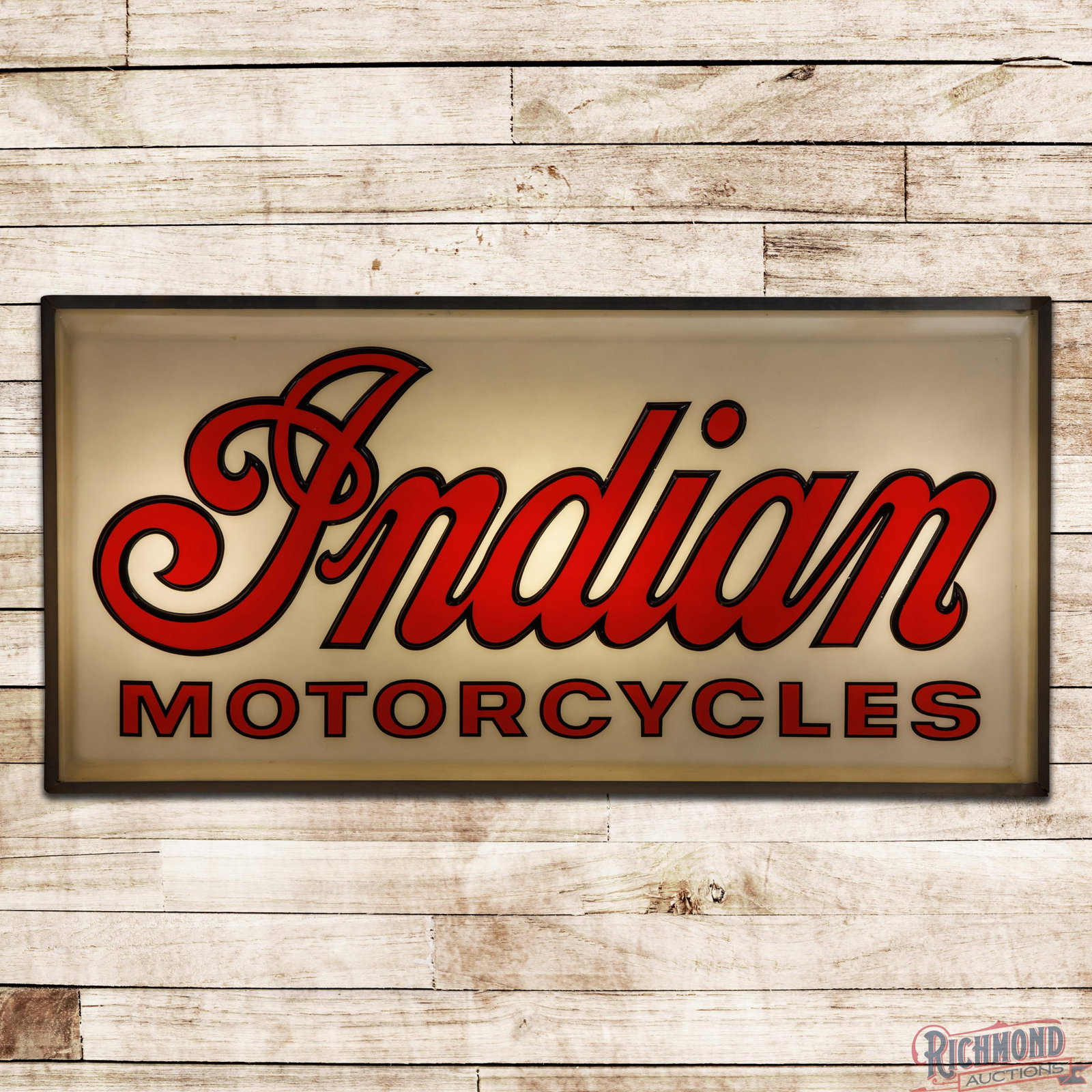Indian Motorycles 6' Emb. SS Plastic Lighted Sign (1 of 4)