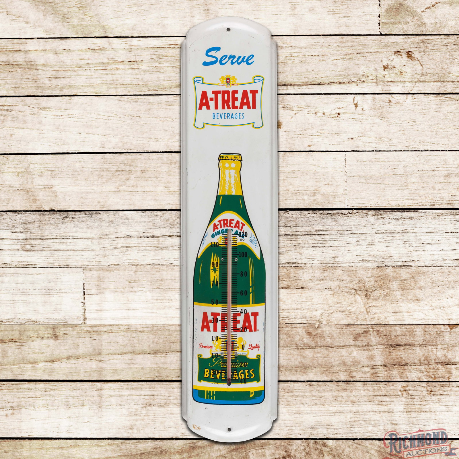 Serve A Treat Beverages Single Sided Tin Thermometer w/ Bottle (1 of 3)