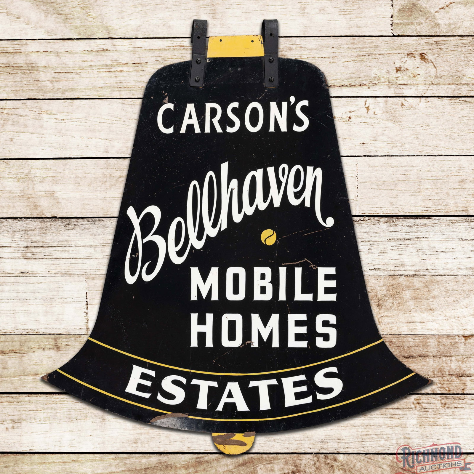Carson's Bellhaven Mobile Homes Double Sided Tin Die Cut Bell Shaped Sign (1 of 3)
