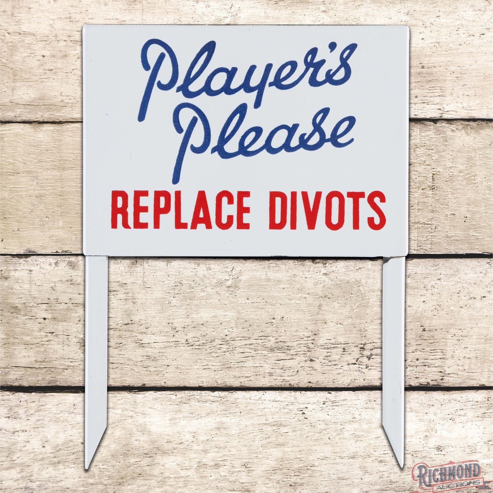 Player's Please Tobacco Replace Divots Golf Course Courtesy Single Sided Porcelain Sign (1 of 3)