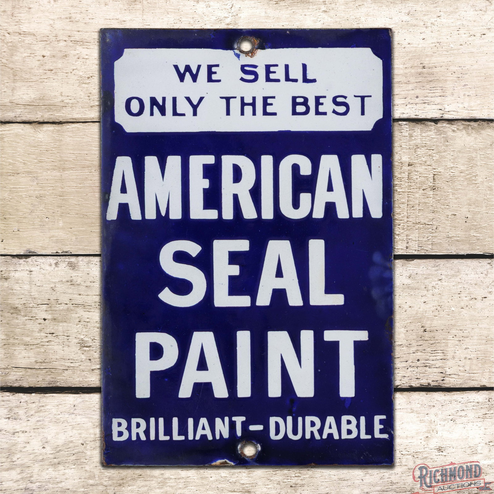 American Seal Paint Brilliant Durable Single Sided Porcelain Palm Door Push Sign (1 of 3)