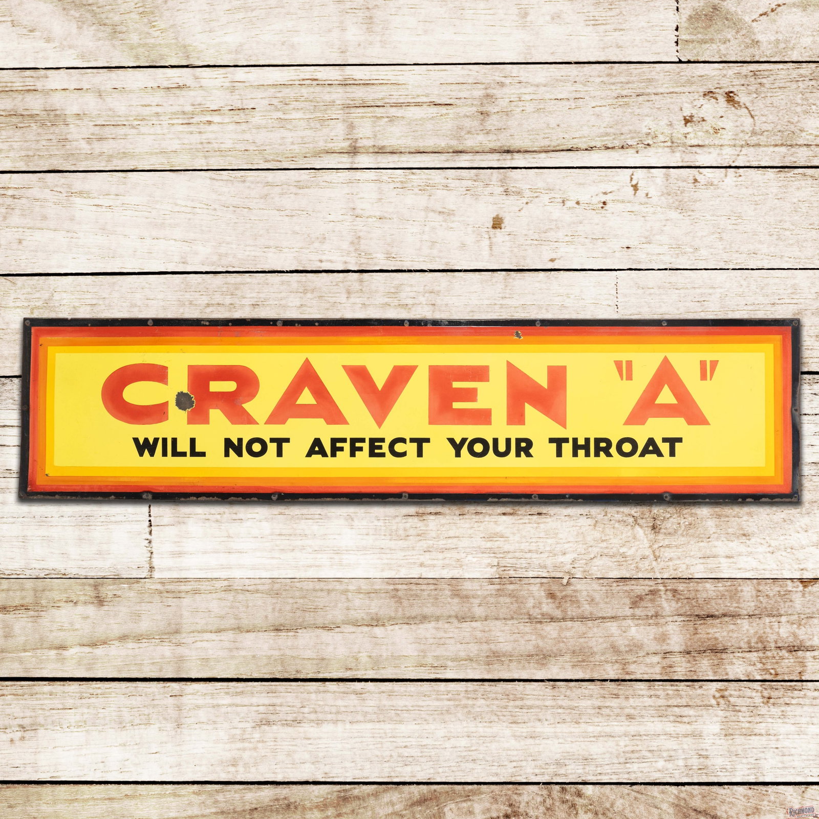 Craven "A" Cigarettes "Will Not Affect Your Throat" 64" Single Sided Porcelain Sign (1 of 3)