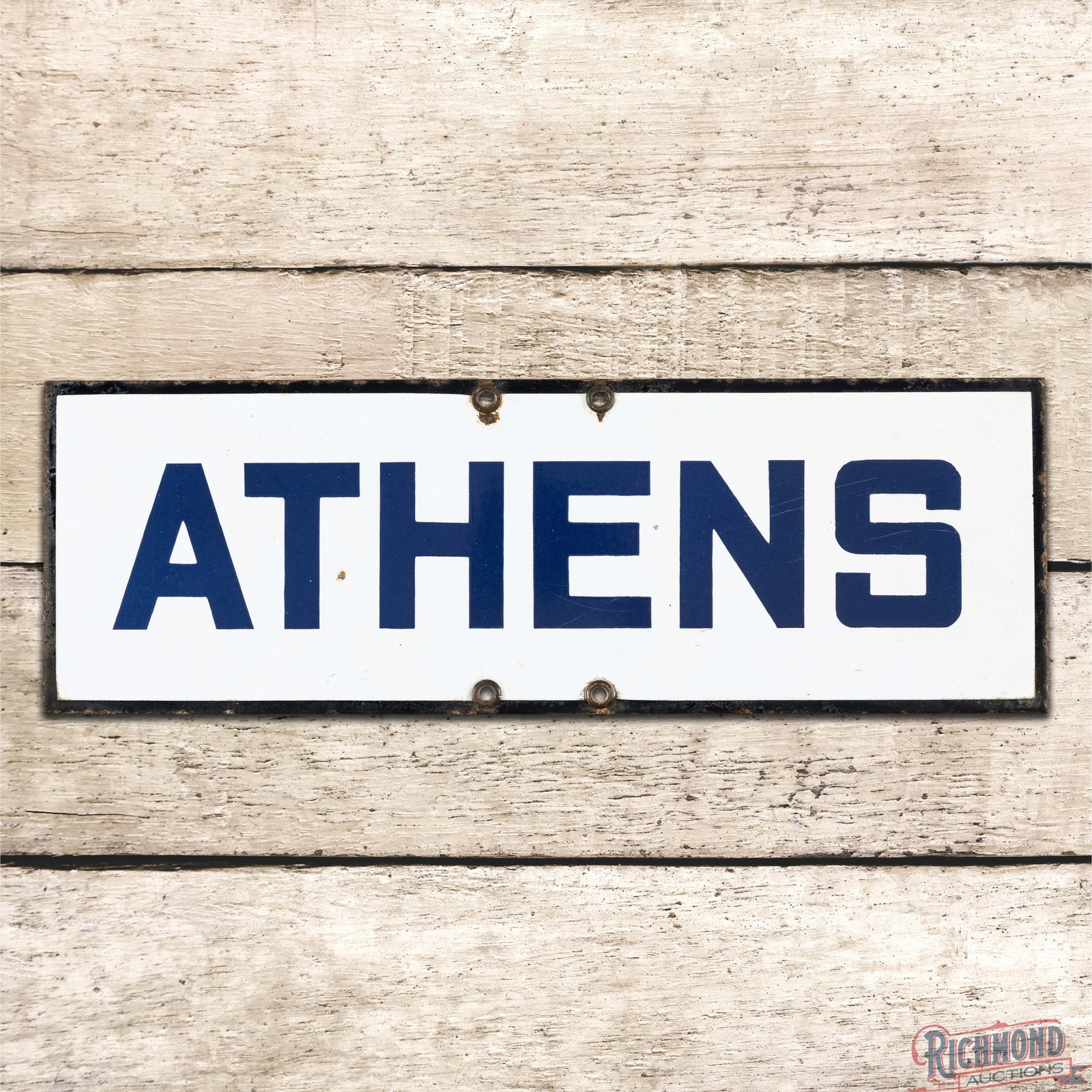 Athens Single Sided Porcelain Route Highway Sign (1 of 3)